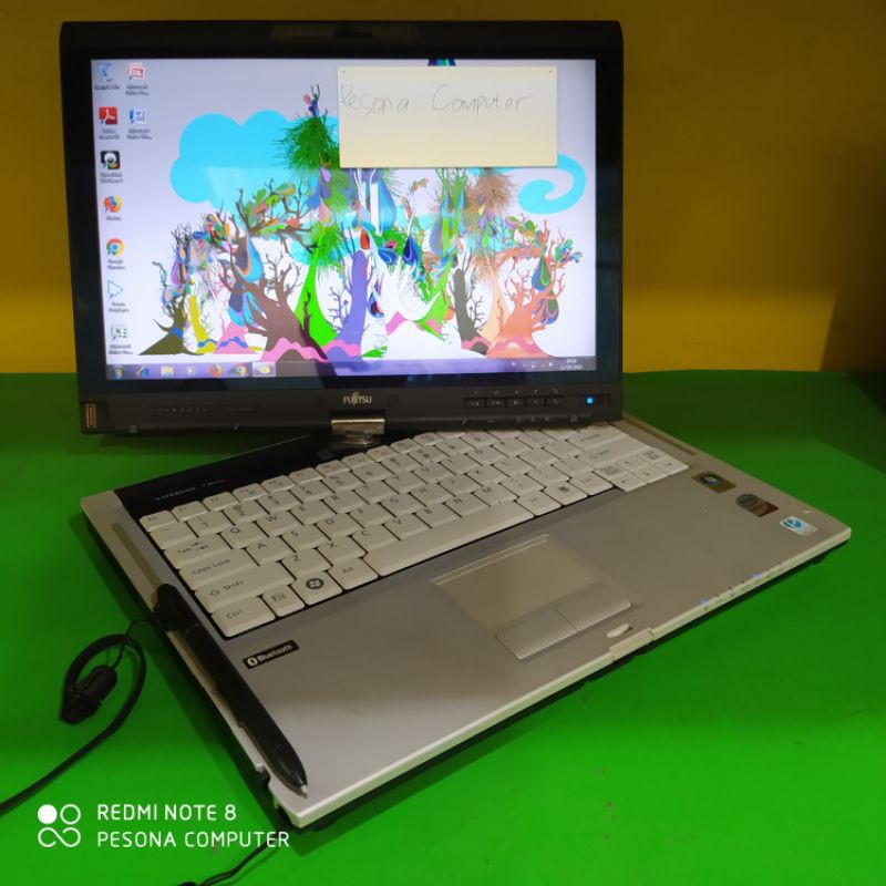 Laptop Touchscreen Fujitsu Lifebook - Ram 2gb hdd 160gb - bisa double batrei