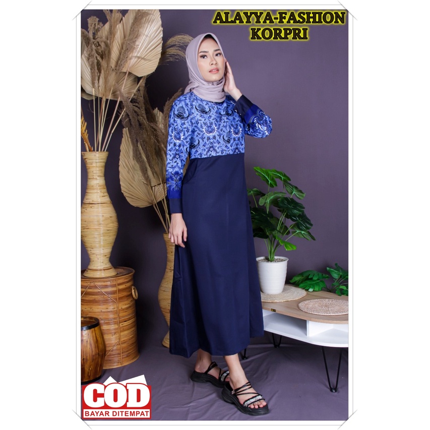 Baju korpri wanita terbaru 2022 seragam guru wanita ngajar  gamis seragam Korpri  Seragam guru Murah