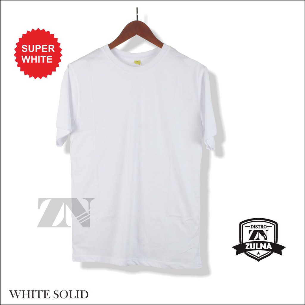  BAJU  KAOS  POLOS  WHITE SOLID KAOS  DISTRO BANDUNG  COTTON 