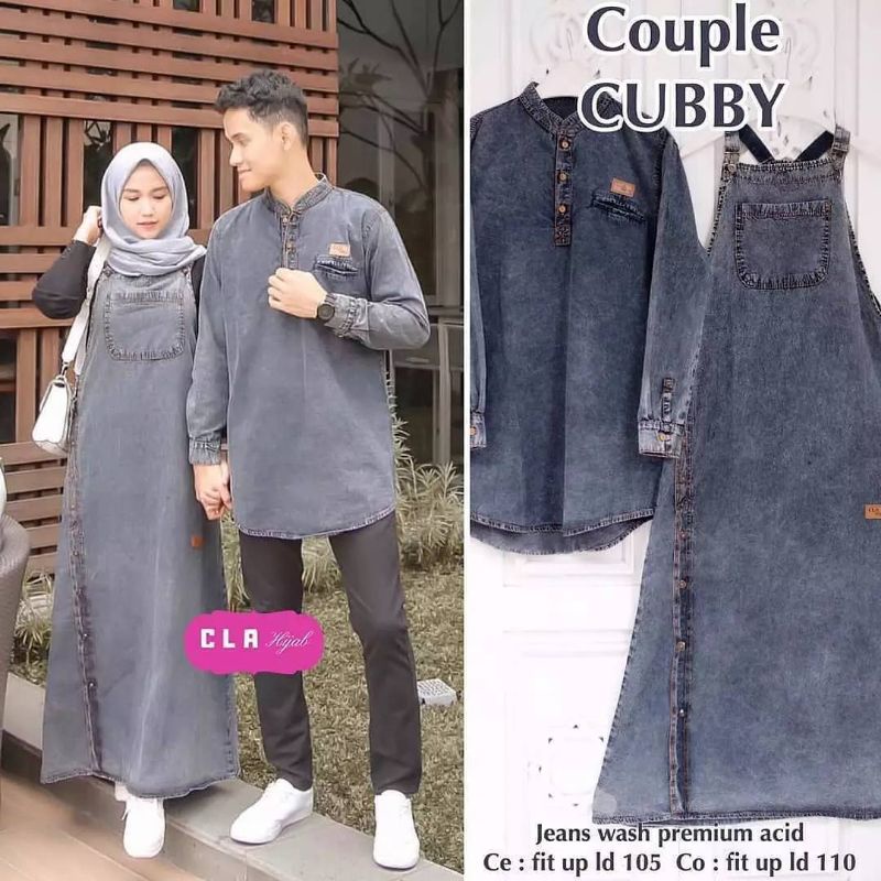 COUPLE CHUBBY OVERALL || Overal Wanita Terbaru Motif Polos Ld 105 | Baju Kodok Denim Kasual Kekinian