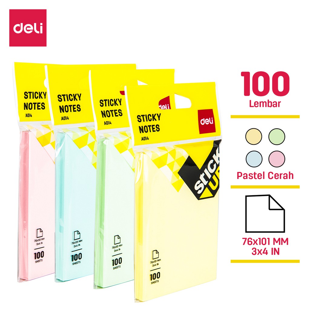 

Deli Index Memo Sticky Notes 100 Sheets perekat kuat dan tahan lama warna neon eye catching EA01X02