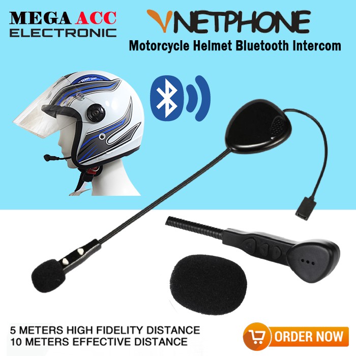 Vnetphone V1 - Motorcycle Helmet Bluetooth Headset Intercom - Headset  Bluetooth Untuk Helm Motor