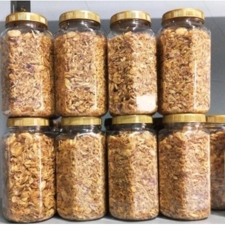 

Kripik Bawang atau Bawang Goreng kemasang Toples 200 gram