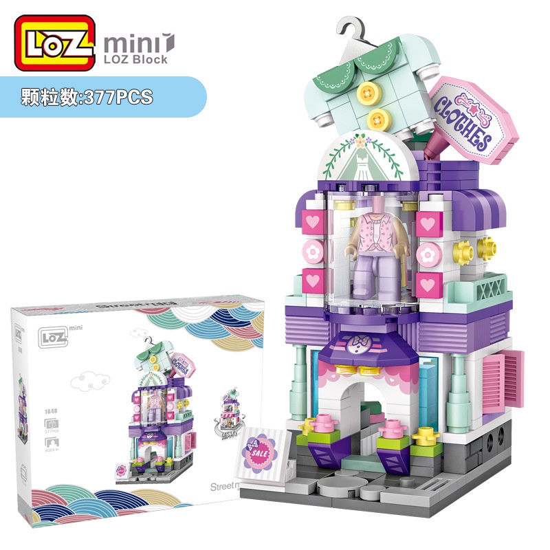 LOZ Street Mini ( CLOTHING STORE ) 1648 Building Block Brick TOKO BAJU