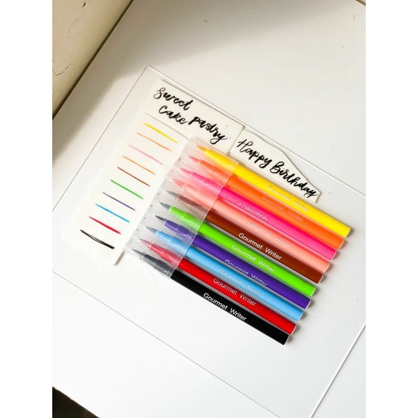 

EDIBLE PEN / EDIBLE MARKER / SPIDOL EDIBLE / 1 SET WARNA / 10 Pcs
