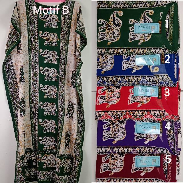 Daster Kencana Ungu Prabu Print Kalong Panjang Shopee