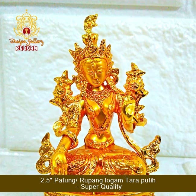 2.5&quot; Patung/ Rupang Logam White Tara - Super Quality