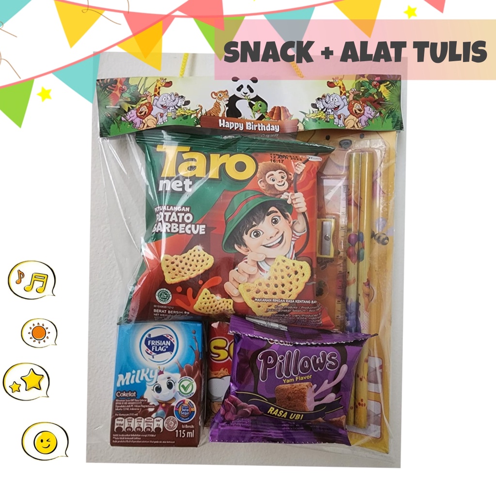 

Paket Snack + SET ALAT TULIS Sekolah 5 in 1 / Hadiah Lomba / Ulang Tahun / Bingkisan / Souvenir / Goodie Bag Anak