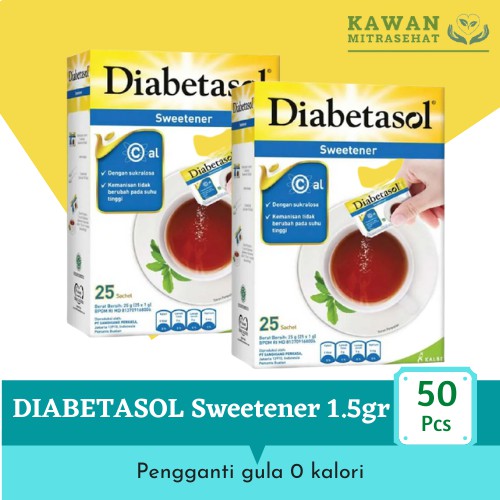 

DIABETASOL SWEETENER 1.5 G 25 PCS pengganti gula 0 kalori