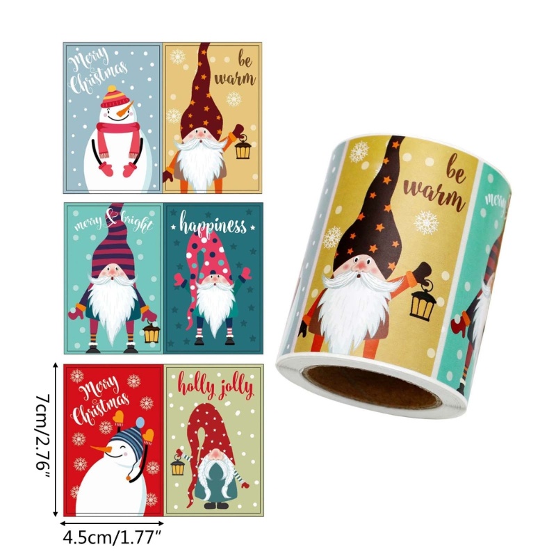 200pcs Stiker Label Desain Santa Claus Merry Christmas Untuk Dekorasi Pesta