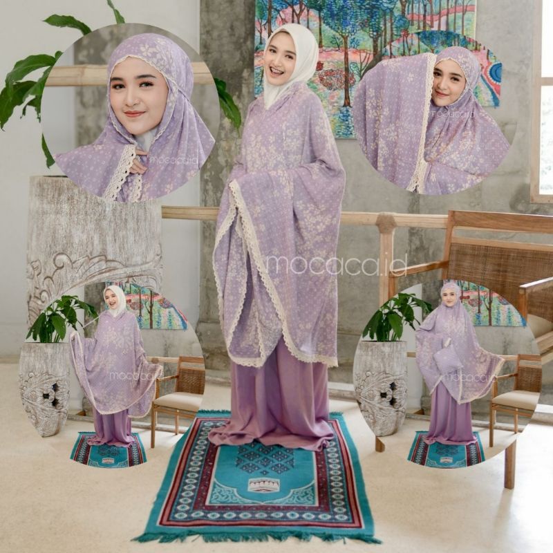 mukena dewasa jumbo 2 in 1 rayon premium motif elegan simple premium free tas traveling warna