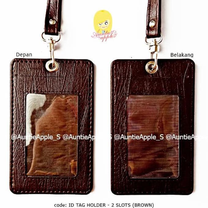 

HOT SALE ID TAG HOLDER 2 KARTU/NAME TAG/ID CARD HOLDER LEATHER/TEMPAT ID CARD - Cokelat Tua Terjamin