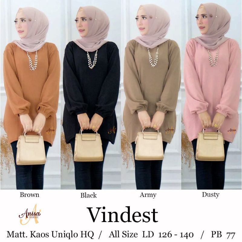 Stacy dress wanita vandest tunik bahan kaos uniqlo