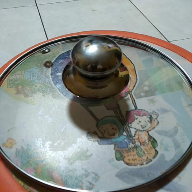 Tutup Panci Kaca Biasa Diameter +/- 19.2 Cm (20 Cm) + Knop Ss  Model Jamur