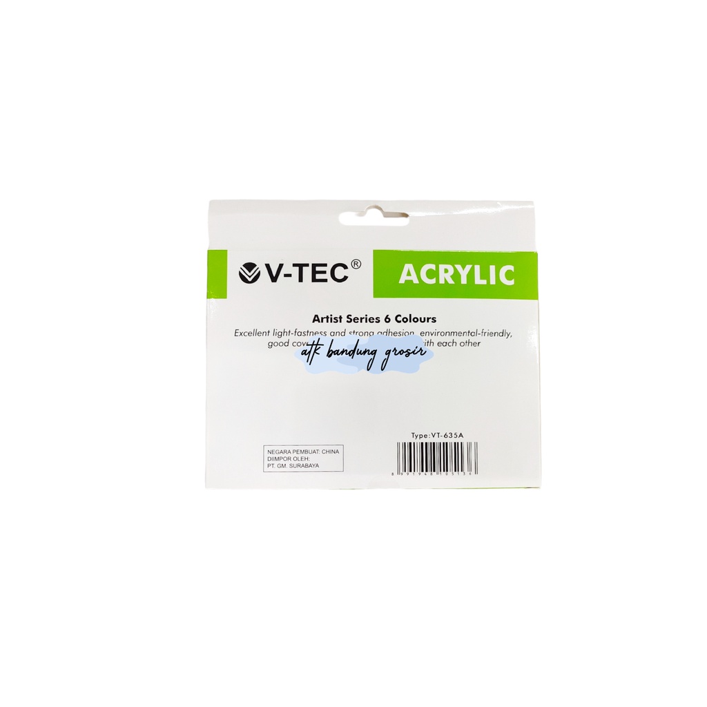 

RK Cat Akrilik VTEC VT-635 Acrylic Colours 6 Warna x 35 ML Set