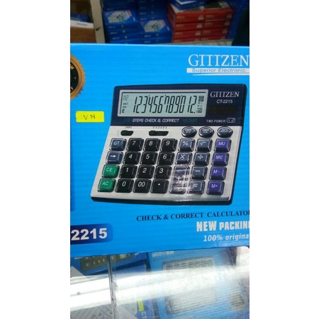 Kalkulator Citizen CT-2215 Original 12Digit Besar//Kalkulator Dagang Multifungsi