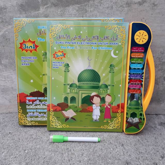 MAINAN EBOOK MUSLIM 3 BAHASA E-BOOK PLAY PAD ANAK EDUKATIF TAB PLAYPAD