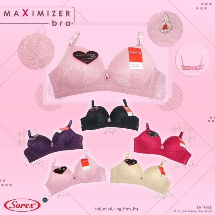 Push Up Bra Tanpa Kawat Busa Tebal 34-38 Sorex 17035 Maximizer Bra - 38