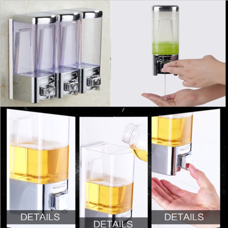 480ml Dispenser Sabun Tempel Dinding Manual Liquid Body Wash Shampoo Dispenser Wadah Lotion Dapur Kamar Mandi Supply