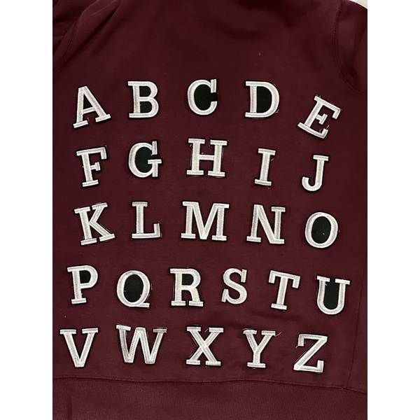 Patch Huruf Bordir Putih (harga per satu huruf)