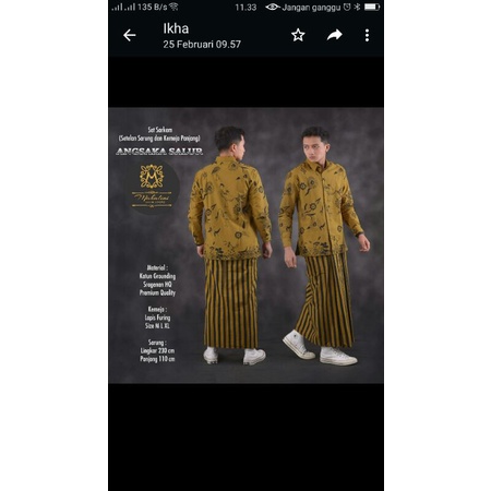 Kemeja dan Sarung Batik II Mahalini