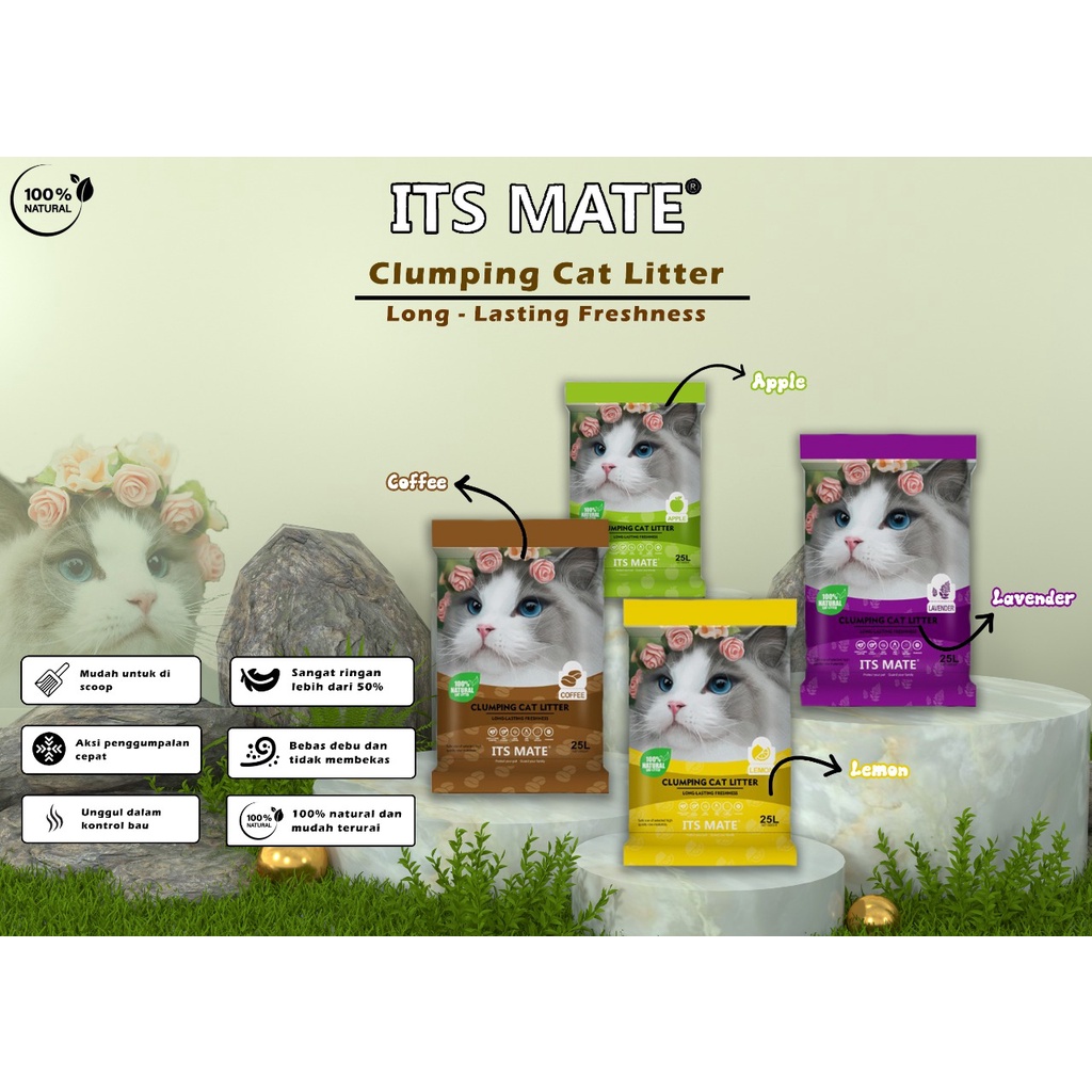 PASIR ITS MATE 25 L / Pasir Kucing Termurah Its Mate 25L / PASIR GUMPAL / PASIR WANGI / PASIR MURAH / KHUSUS EKSPEDISI