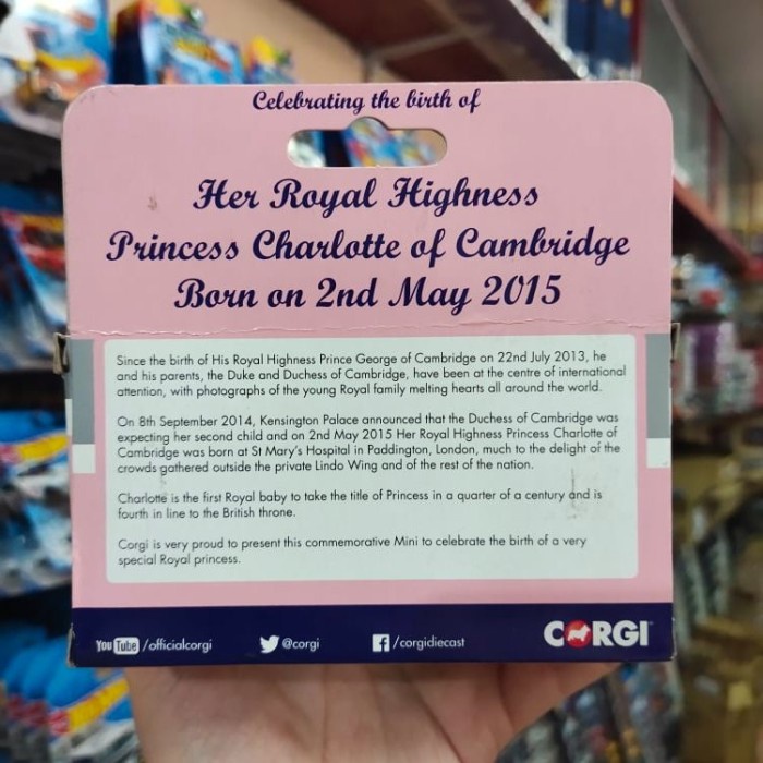 Corgi 1/36 Celebrating the Birth of Princess Charlotte of Cambridge