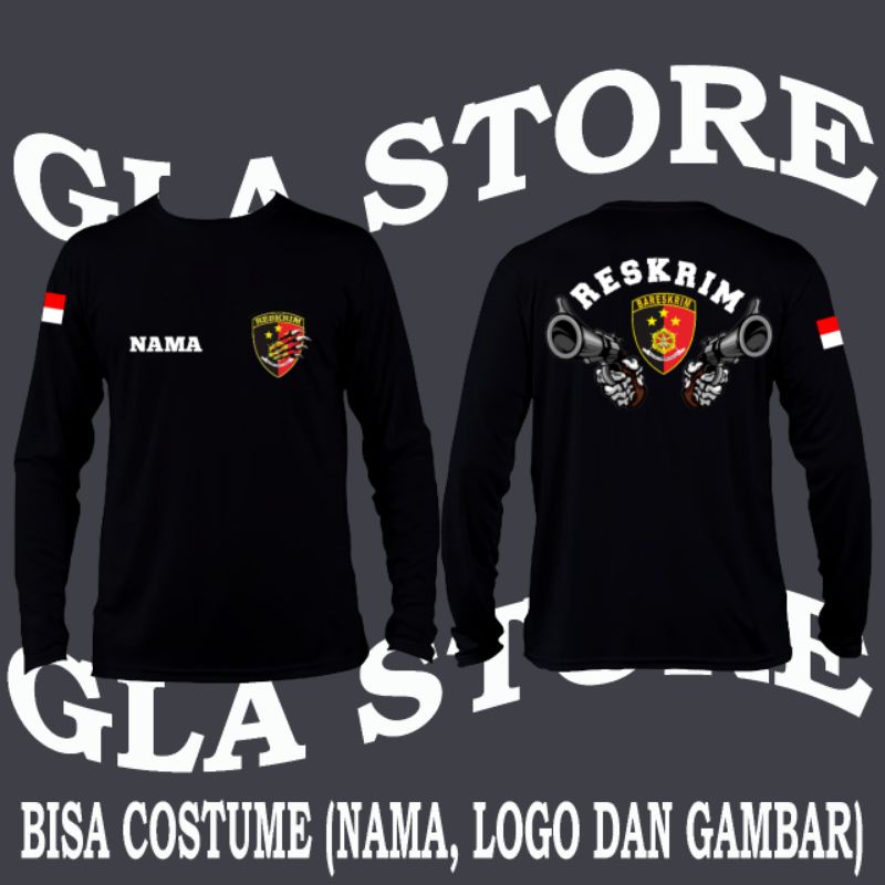 KAOS RESKRIM TANGAN PANJANG | BAJU BARESKRIM | SETELAN PRIA TERBARU | KAOS KATUN