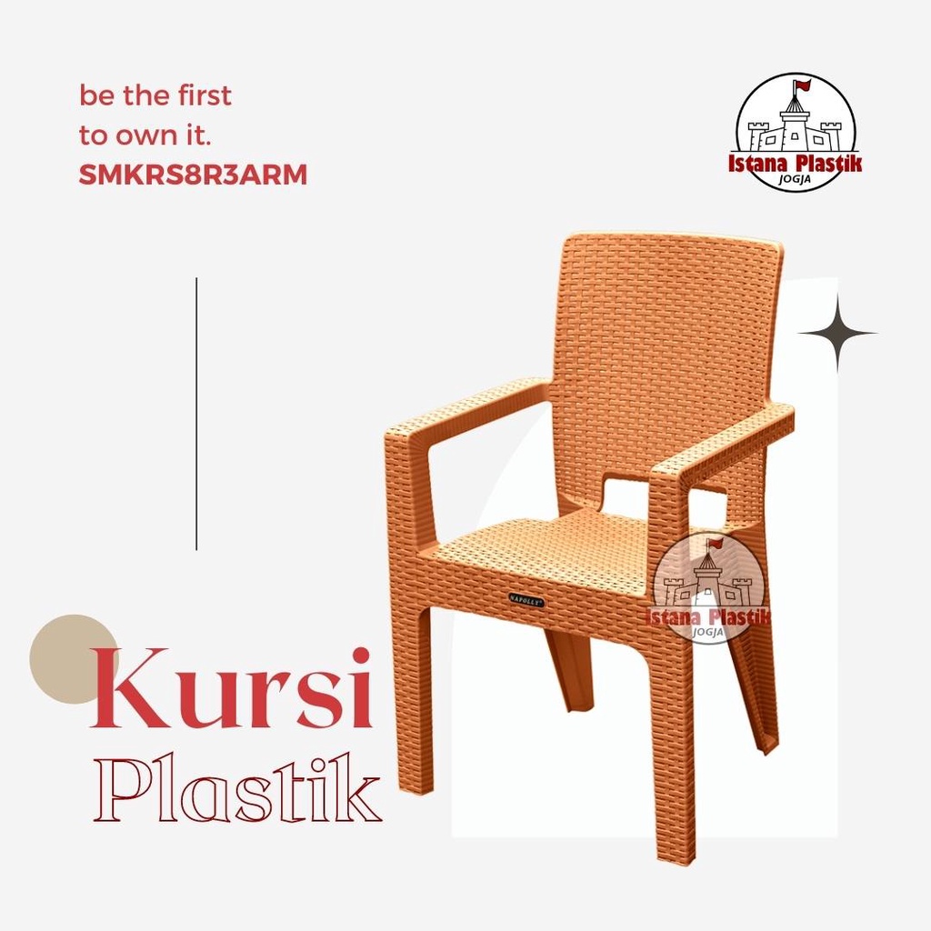 Kursi Plastik Rotan Napolly KRS 8R3 Jati