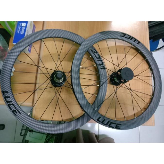 Wheelset Sepeda Lipat Luce 20 451 Jangkrik Discbrake Carbon Look