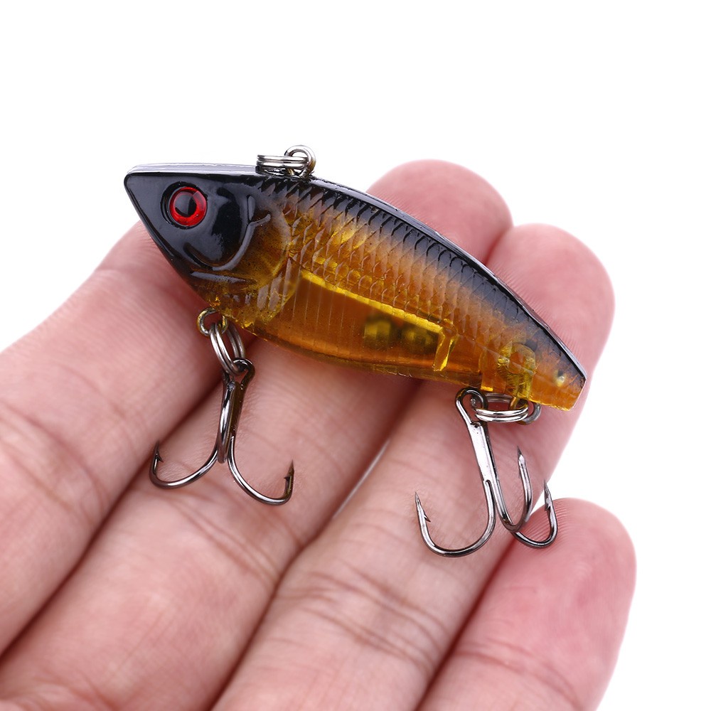 Hengjia 8pcs Umpan Pancing Hardlure Tiruan Bentuk Ikan Vib Bahan Plastik Ukuran 5cm 6g