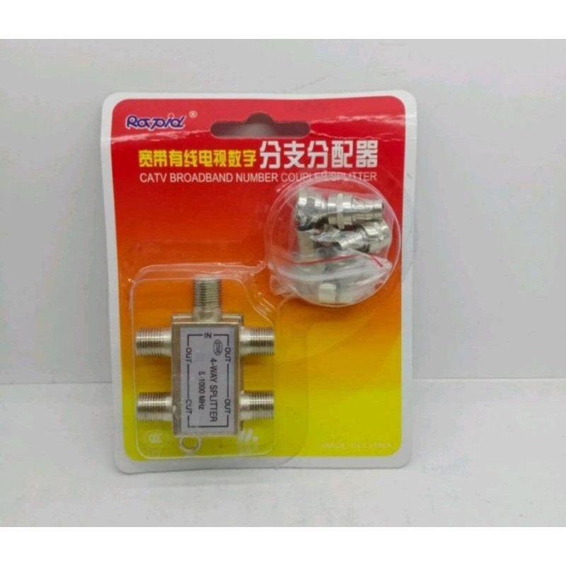Spliter Antena Pembagi Antena Tv Cabang 4