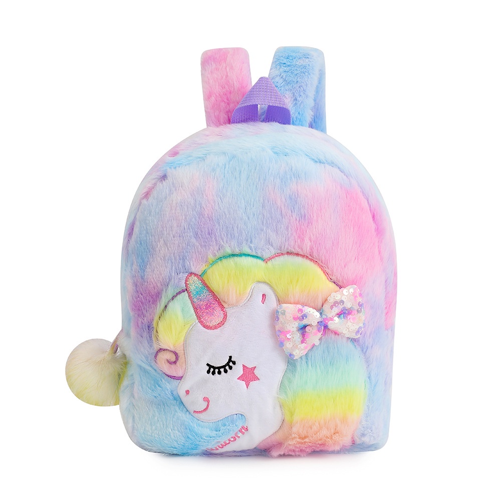 Ransel Bulu UNICORN PITA Tas Anak PAUD TK Tas sekolah paud bulu kado unicorn  kado ultah anak IMPORT