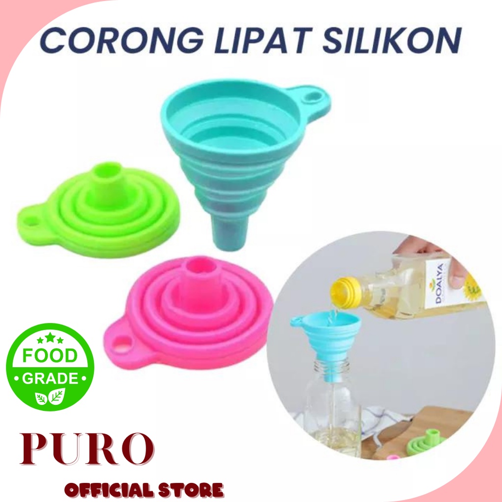 Corong Lipat Minyak Silikon / Corong Lipat Air Silikon Flexible Lipat / Corong Serbaguna