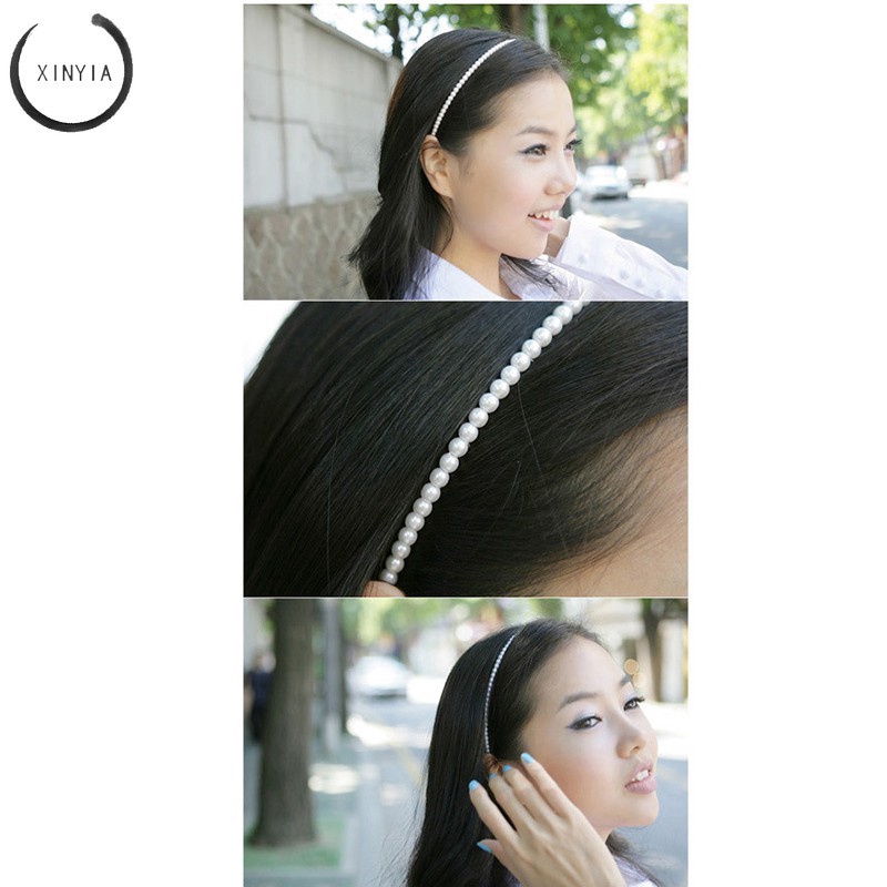 Bando Headband Aksen Mutiara Gaya Korea Untuk Wanita