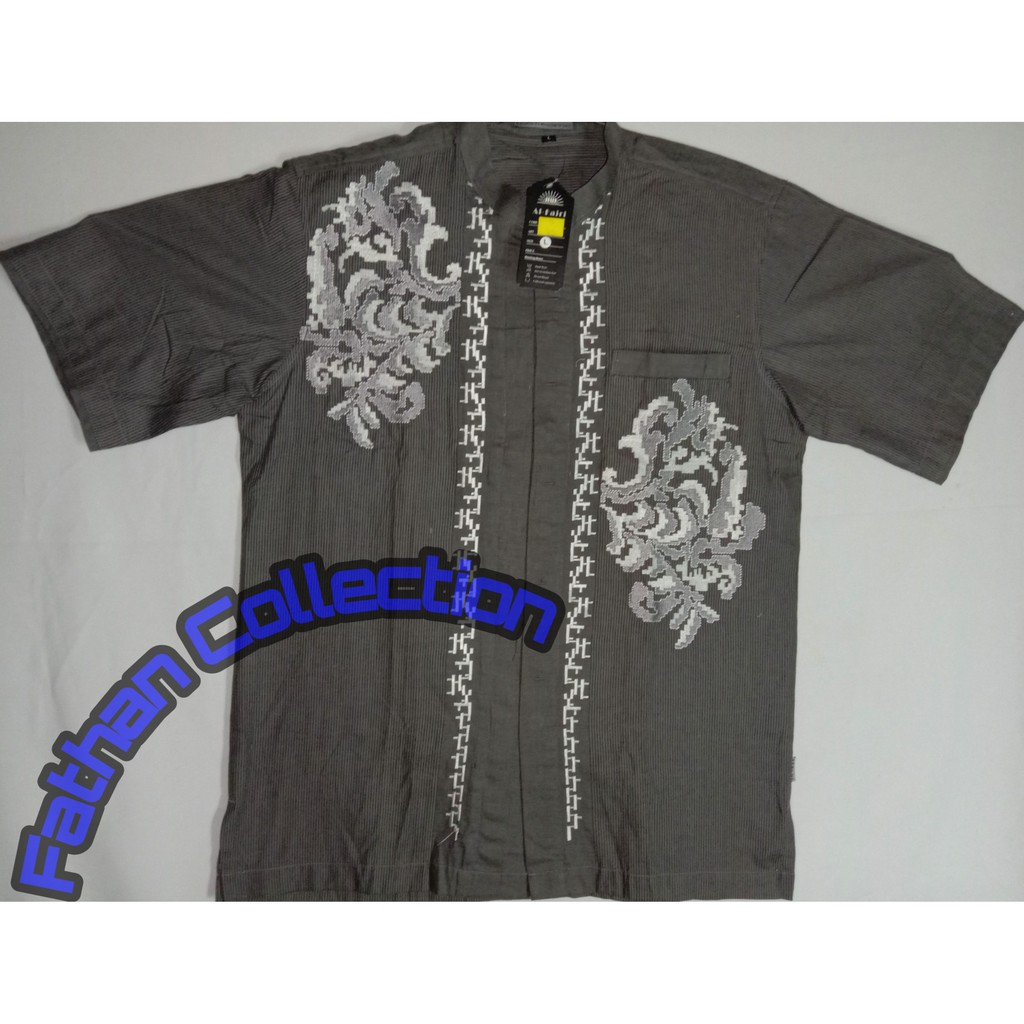 Al-Fajri Baju Koko Pendek Exclusive L Abu Tua