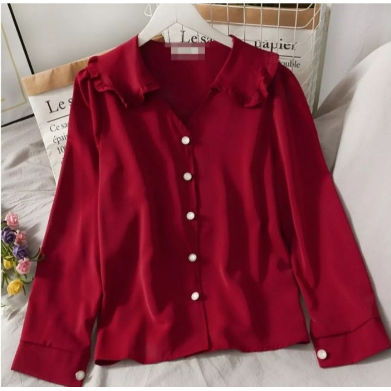 ALENA BLOUSE-atasan terbaru/atasan korea/moscrepe/terlaris