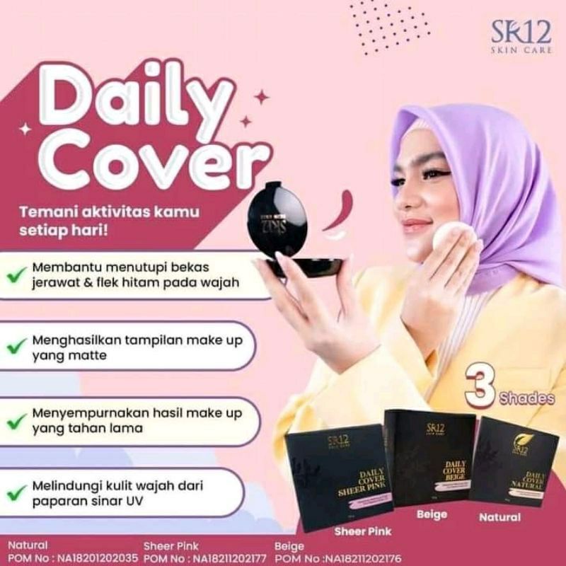 BEDAK TAHAN AIR SR12 BEDAK PADAT VIRAL BEDAK ANTI AIR DAILY NATURAL SR12 DAILY SHEERPINK SR12 COMPAC