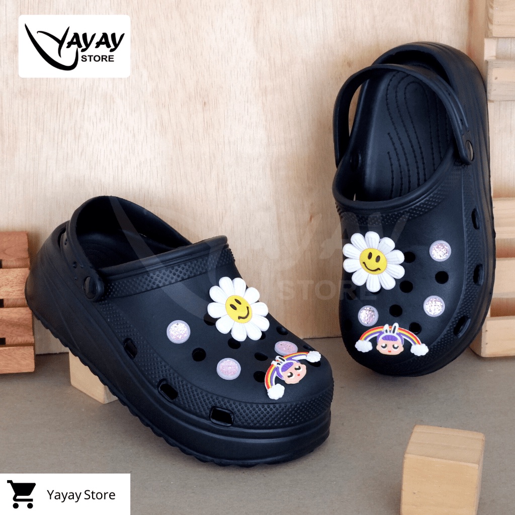 Sandal Korean Style New Model kodok wedgess wanita / Sendal Crocs Classic hema Wanita anti slip new arrival