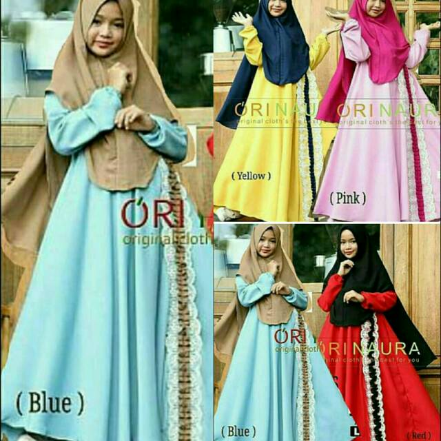 Lifha Syari Anak Umur 8th-12th Baju Muslim Anak Perempuan Gamis Anak Perempuan Baju Anak Perempuan