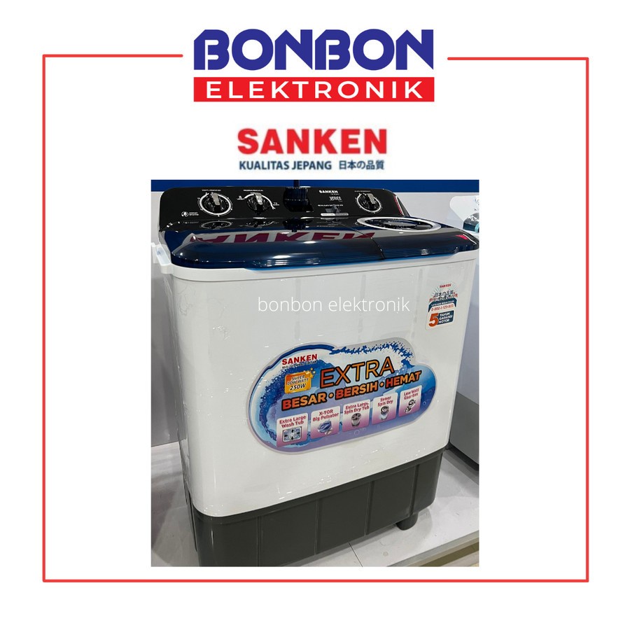 Sanken Mesin Cuci 2 Tabung 8.5KG TW-933BU / TW933BU / TW 933 BU