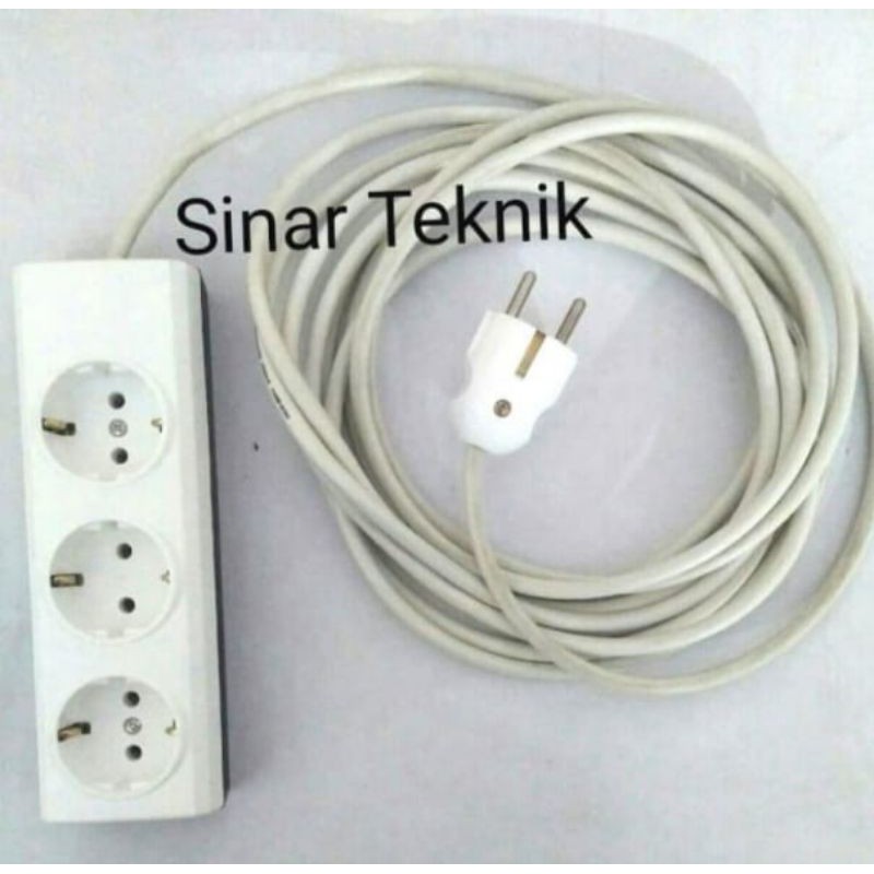 Stopkontak 3 Lubang Broco/Kabel 3 Meter Eterna/Steker broco