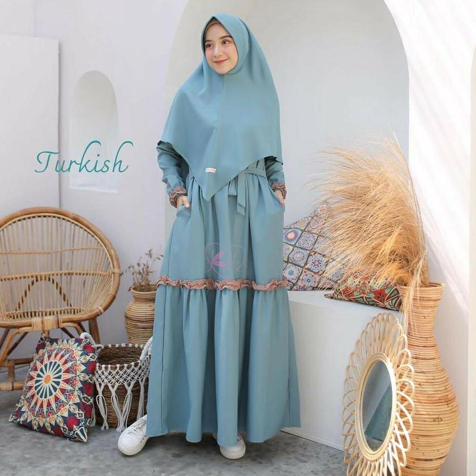 ㍼ GAMIS SYARI UKURAN M - L - XL - XXL SET KHIMAR DRESS BUSUI TERBARU BAJU MURAH POLOS GAMIS KEKINIAN