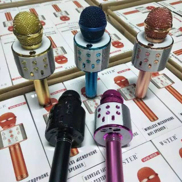 1kg 3 pc . Mic bluetooth , mic ws 858 , mic karaoke , mic mikrophone