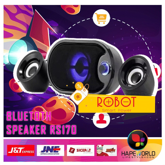 ROBOT RS 170 - BLUETOOTH SPEAKER DENGAN LAMPU LED - 100% ORI