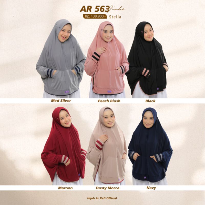 Hijab instan jumbo lengan saku
