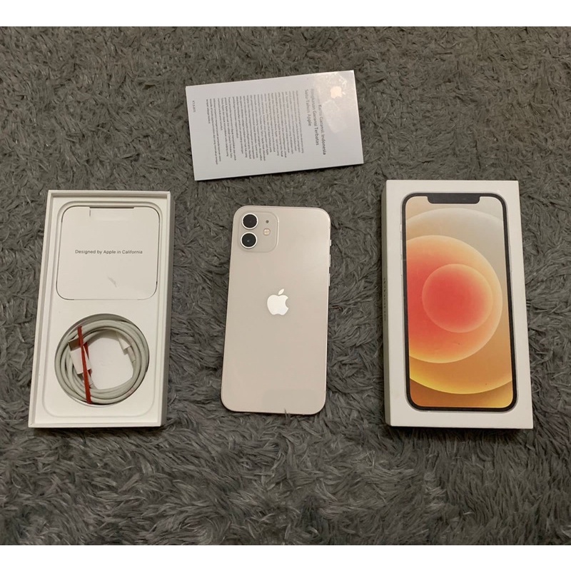 iphone 12 128gb white ibox garansi on sept 2022