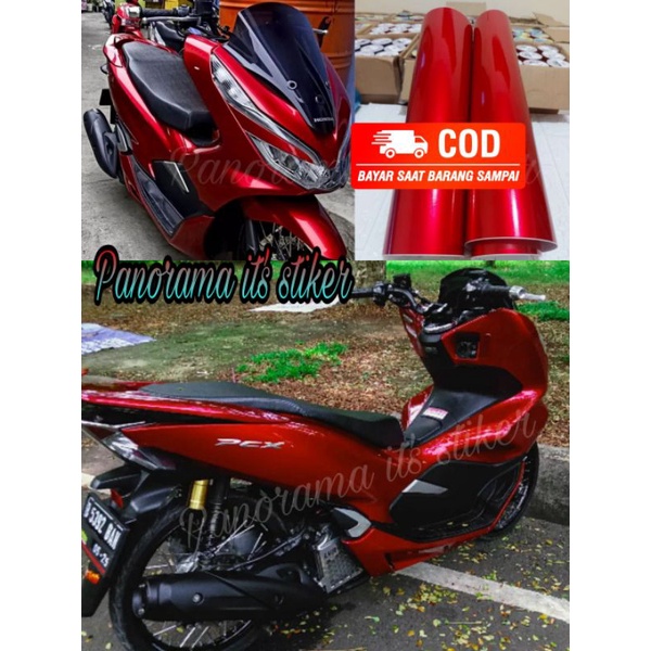 STICKER SKOTLET MOTOR MERAH CANDY/STIKER METALIK MERAH CANDY/SCOTLET MERAH METALIC GLOSSY