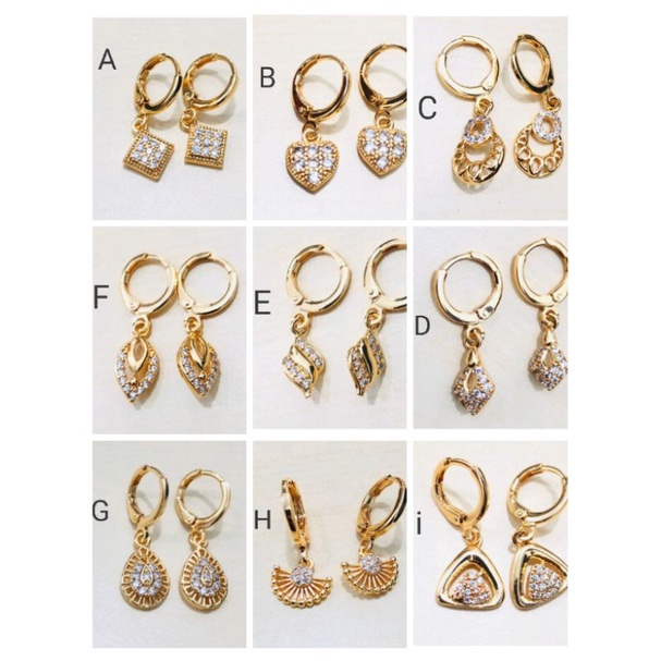 Ramk88. Anting xuping wanita lapis emas dgn mata zircon