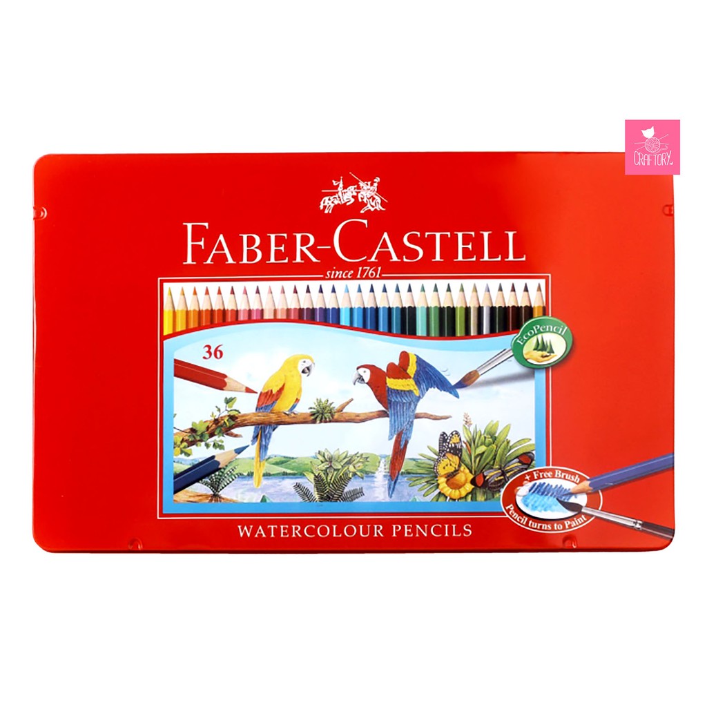 

FABER CASTELL PENSIL WARNA WATERCOLOUR Tin Case 36 Warna Pencil Color